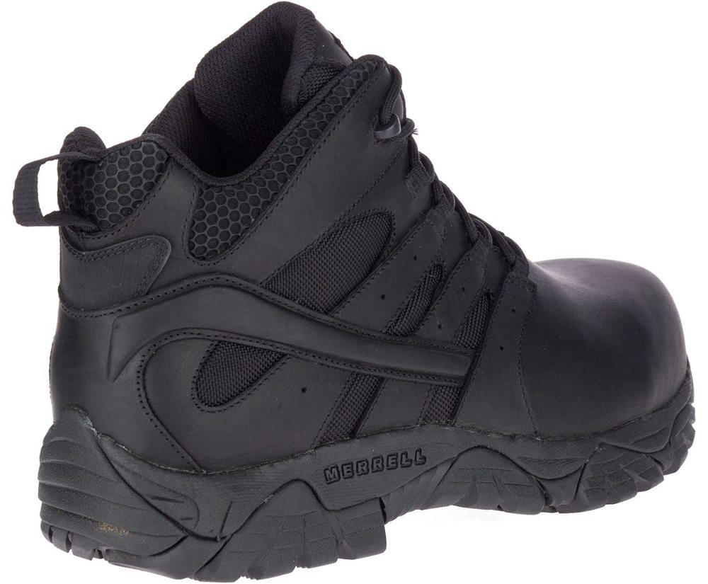 Kozaki Merrell Damskie Czarne - Moab 2 Mid Tactical Response Waterproof Comp Toe Work - 129086-ZIR